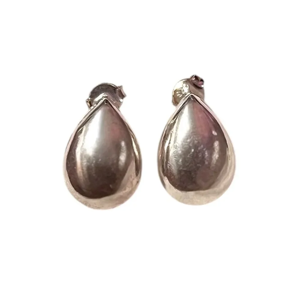 Sterling Silver Teardrop Post Earrings